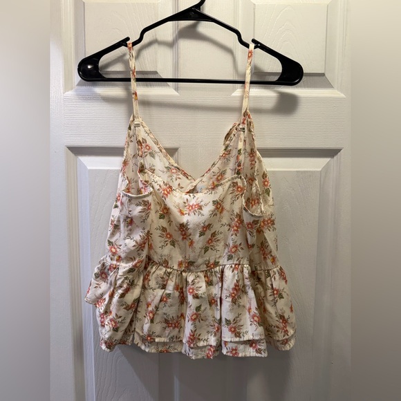 Old Navy Cream Floral Sleeveless Blouse - Picture 4 of 4